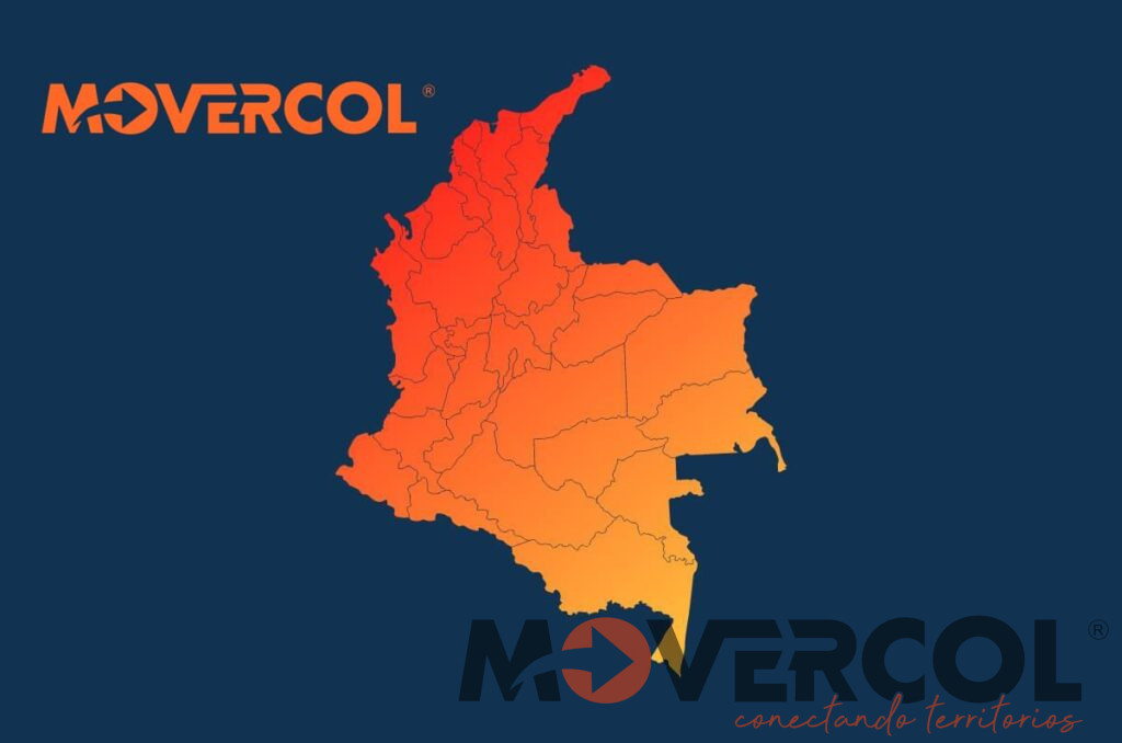 Cobertura-en-colombia-logo Mapa de Colombia junto con el logo de Movercol.