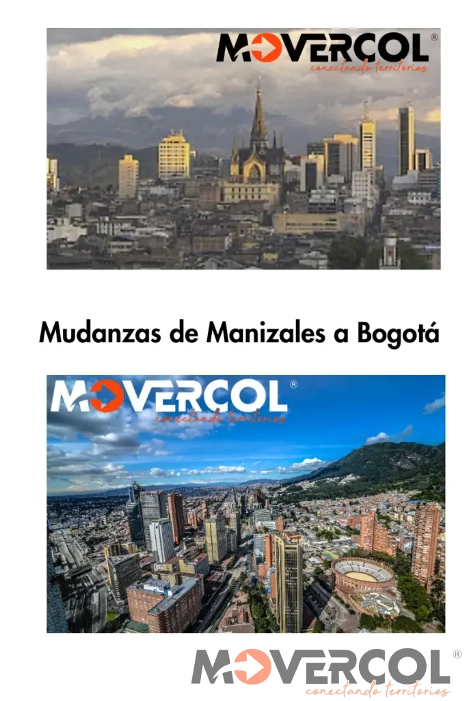 Mapa de Manizales a Bogotá Movercol y Mudanza de Manizales a Bogotá