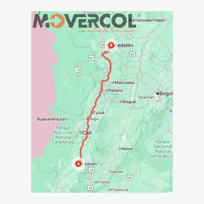 Mudanzas de Popayán a Medellín