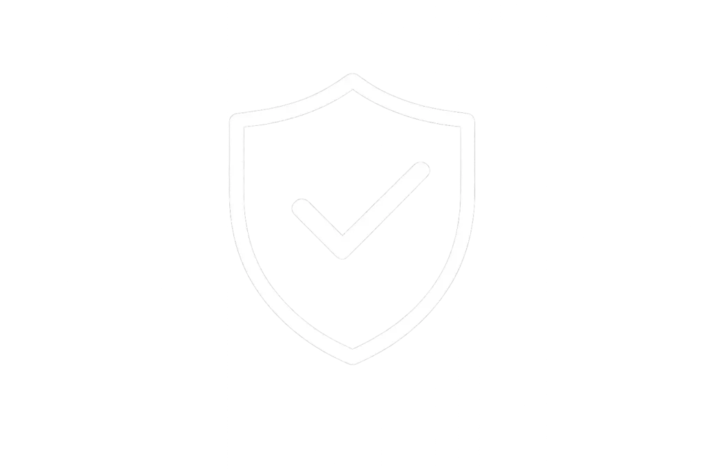 Escudo blanco con marca de verificación Escudo blanco con marca de verificación